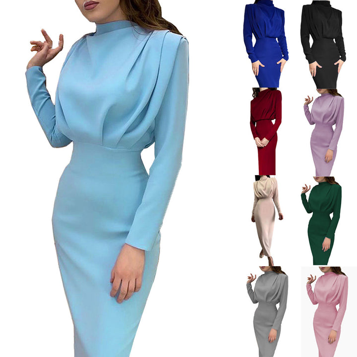 Elegant wrap dress for women with ruffles and long cut Lune London