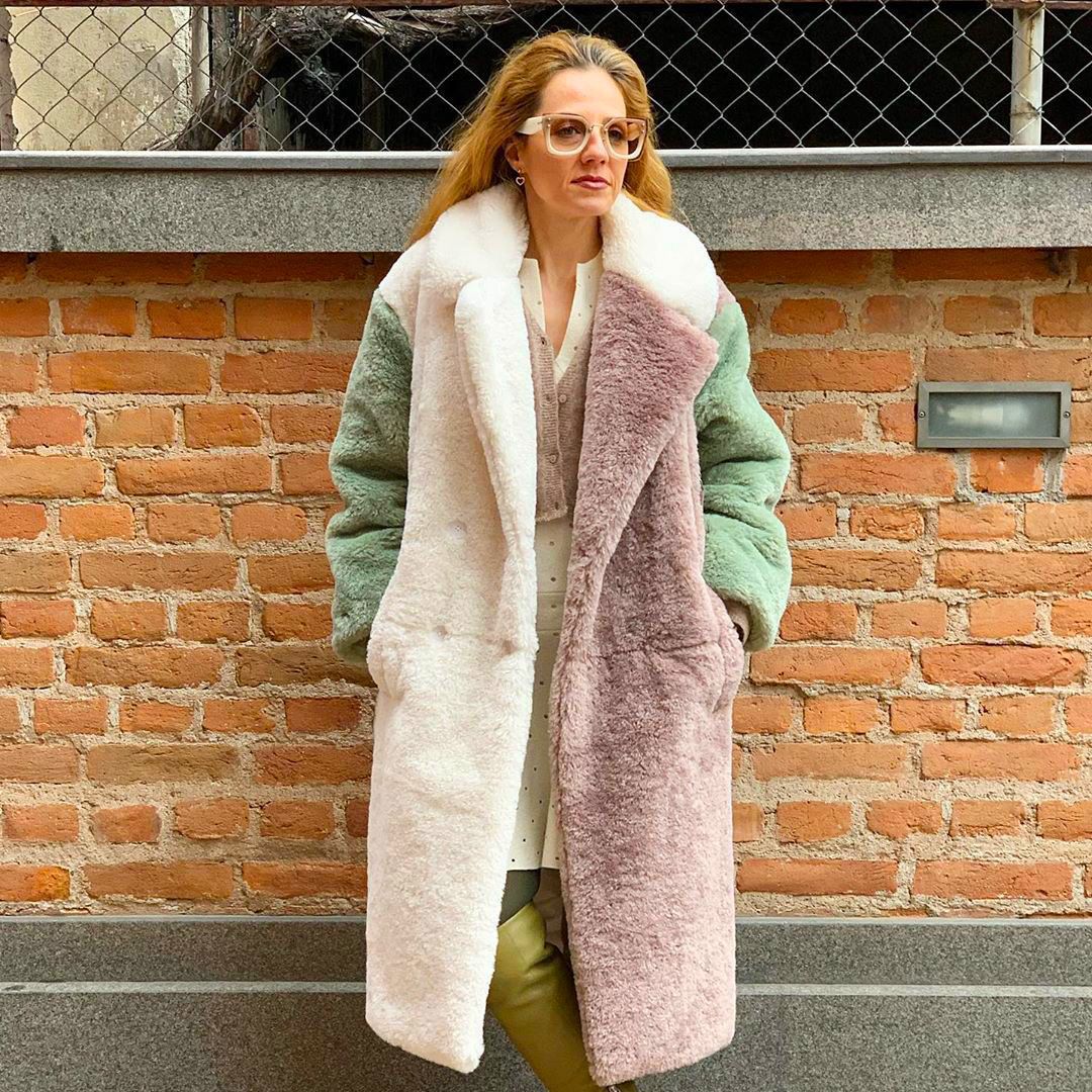 Long coat for women in soft teddy fur Lune London