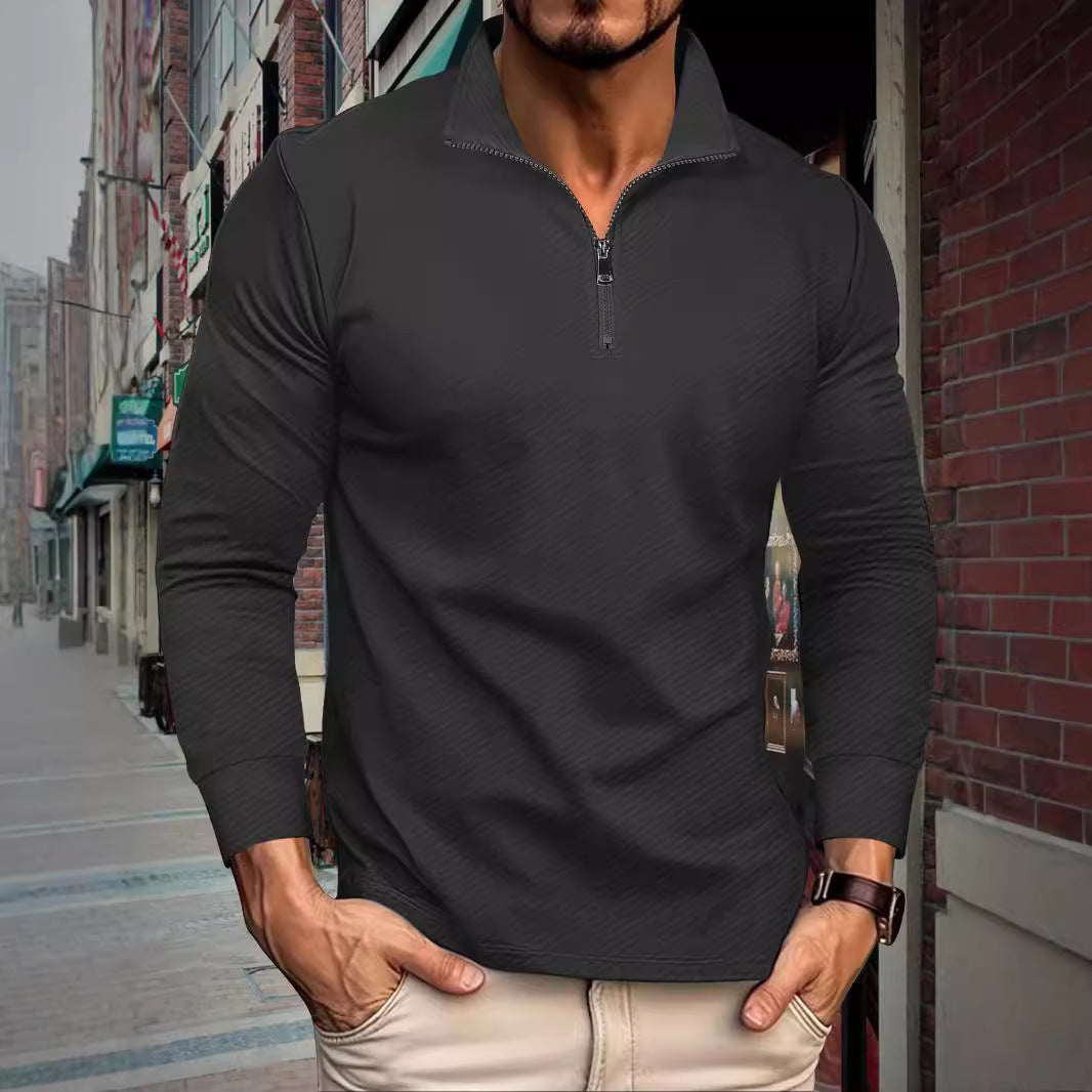 Functional pullover for men with short zip and sporty cut Lune London