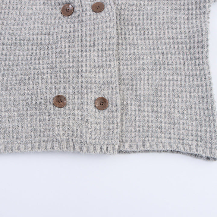 Knitted jacket for women with double-breasted and high collar Lune London