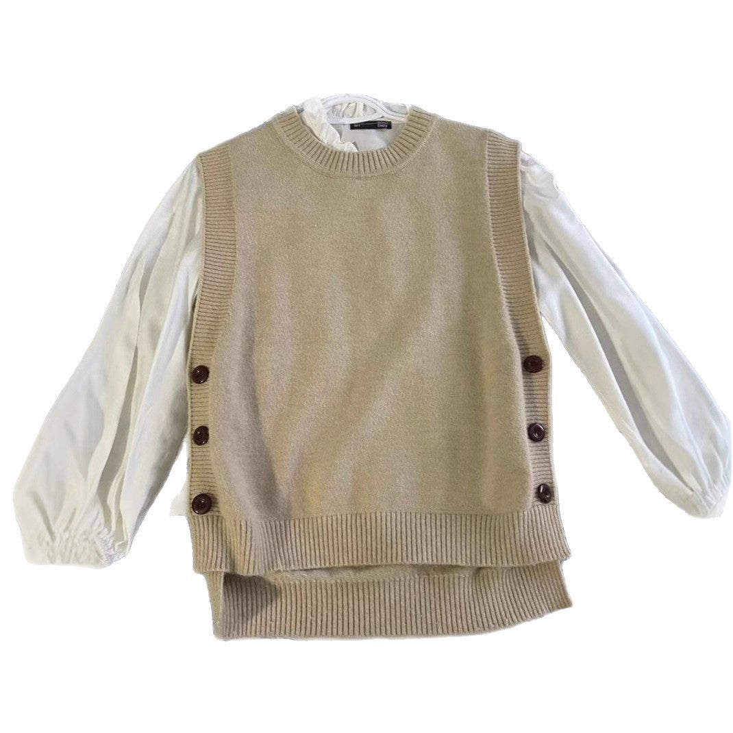 Knitted blouse for women with button details and modern cut Lune London