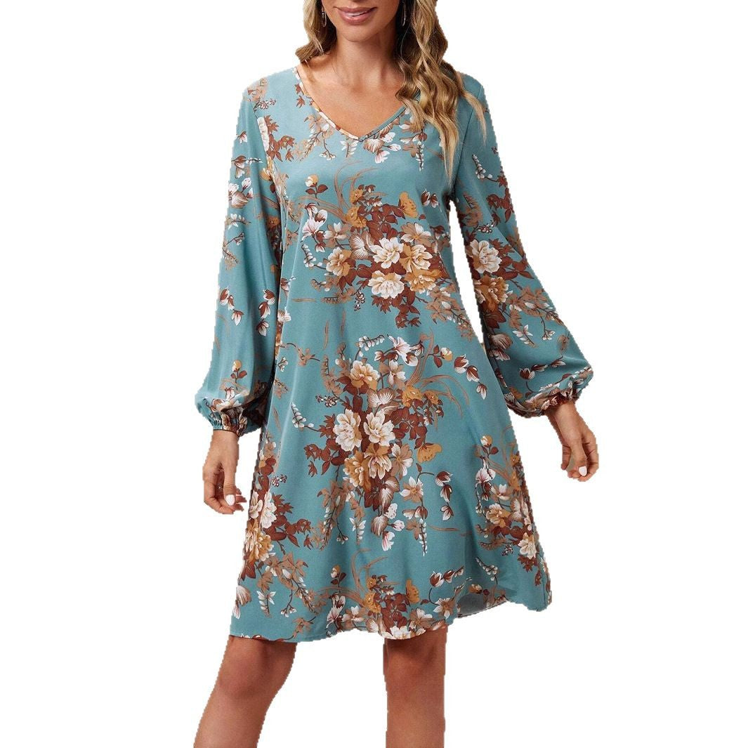 Shirt dress for women with floral design and voluminous sleeves Lune London