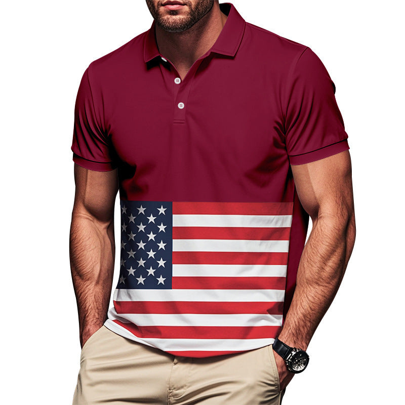 Men's polo shirt with stylish flag design Lune London