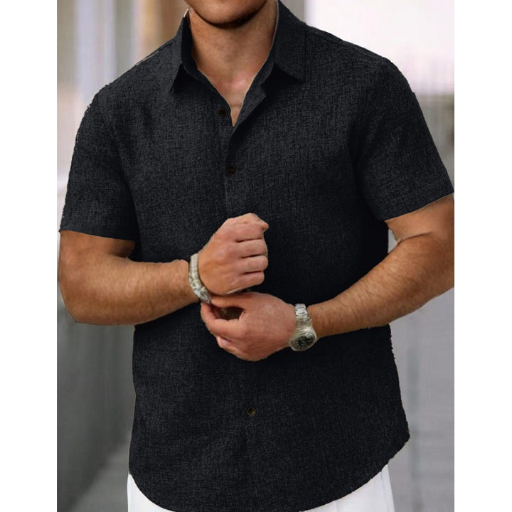 Short sleeve shirt for men in textured fabric Lune London