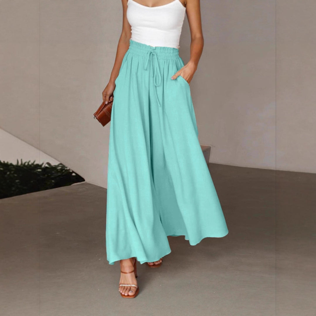 Wide-leg pants for women with elastic waistband and pockets Lune London