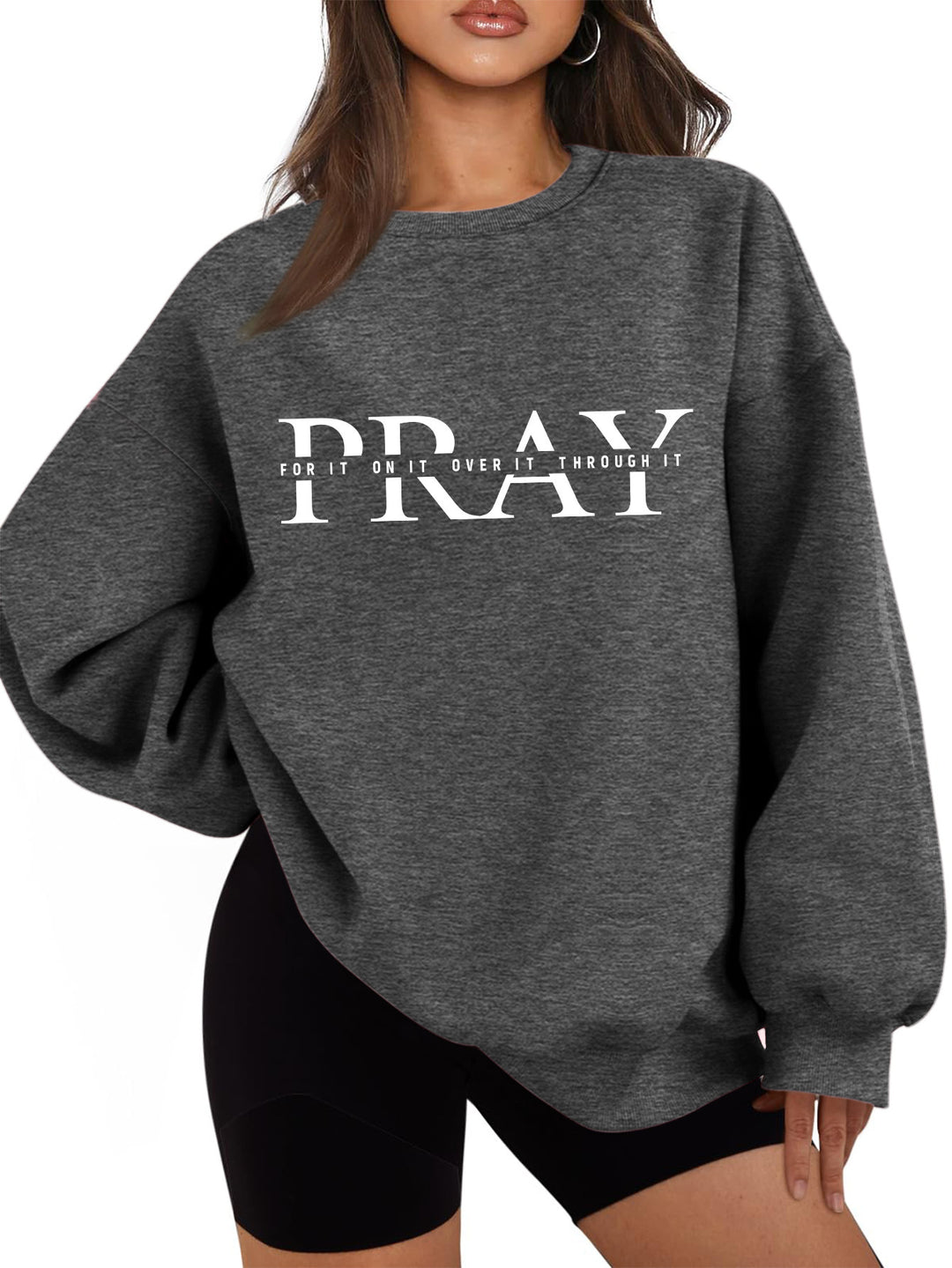 Sweatshirt femme à coupe oversize et impression inspirante Chic & Stil