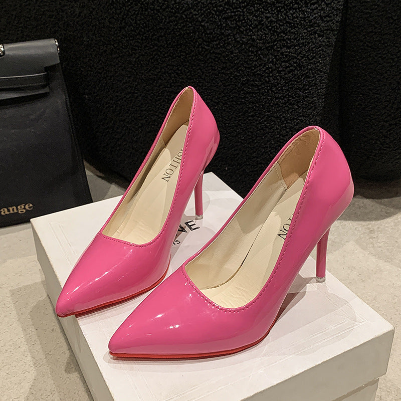 Ladies Elegant High Heels with Pointed Toe and Transparent Heel Lune London
