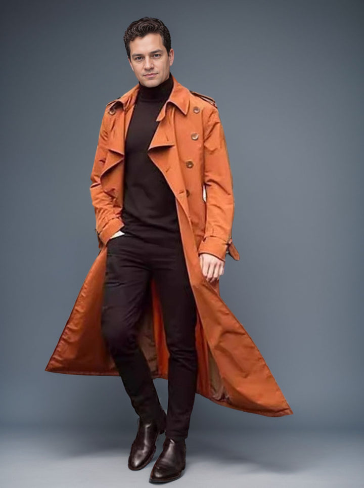 Elegant trench coat for men with adjustable belt and classic details Lune London