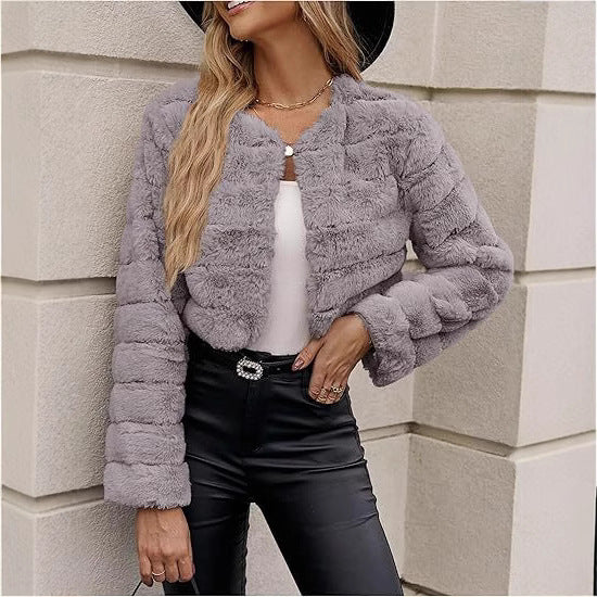 Fleece jacket with leopard print model for ladies Lune London