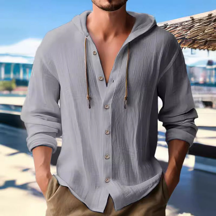 Casual shirt for men with hood and button placket Lune London