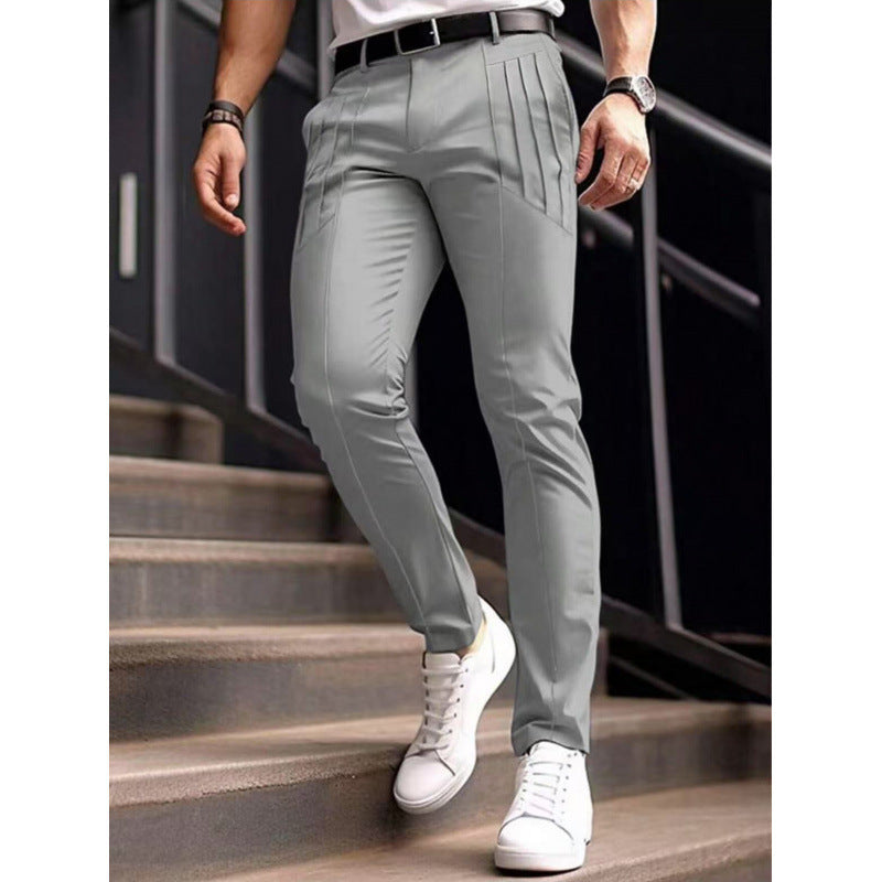 Stylish slim-fit dress pants for men with pleated design Lune London