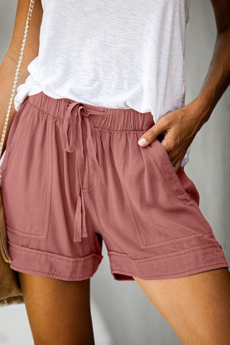 Women's Comfortable Summer Shorts with Elastic Waistband and Practical Pockets Lune London