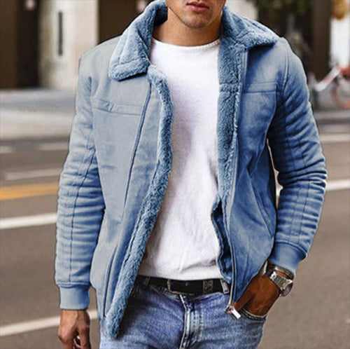 Men's leather jacket with warming Sherpa lining Lune London