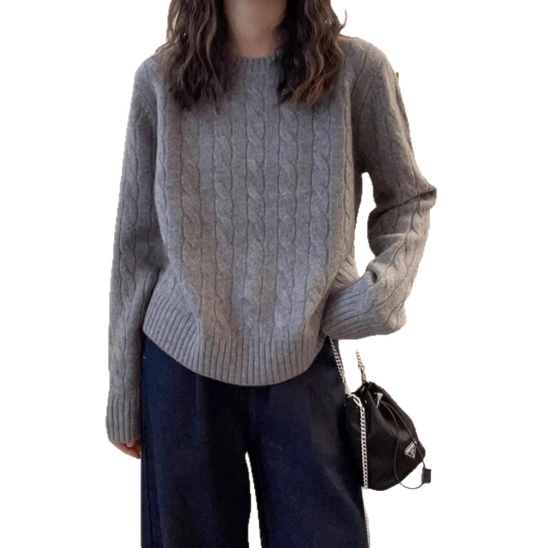 Pull en tricot pour femmes avec motif de câble décoratif Chic & Stil