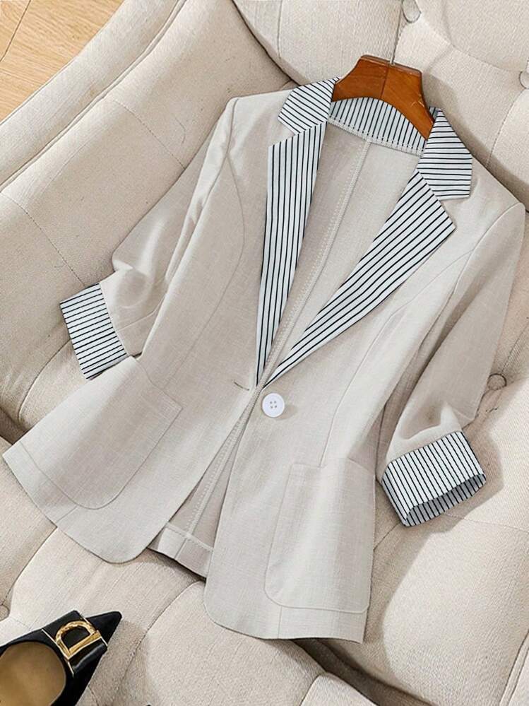 Elegant linen blazer jacket for women with a relaxed fit Lune London