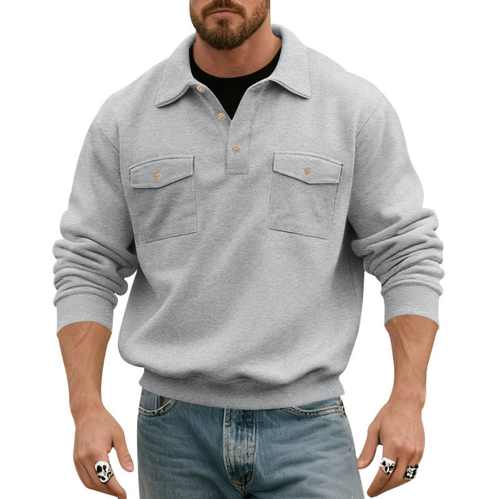 Comfortable men's sweater with practical chest pockets Lune London