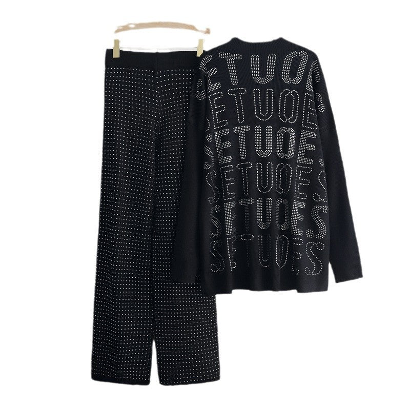 Fashionable knit lounge set for women with sparkling details Lune London