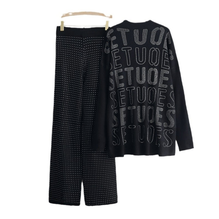 Fashionable knit lounge set for women with sparkling details Lune London