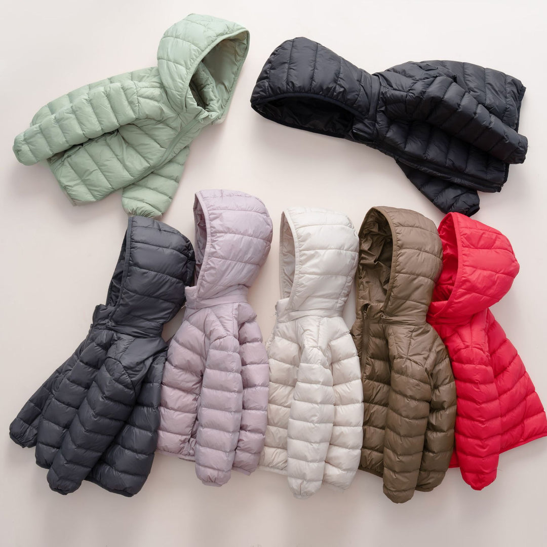 Ladies warm quilted jacket with hood Lune London