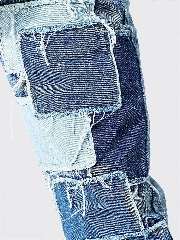 Men's Ripped Patchwork Jeans Lune London