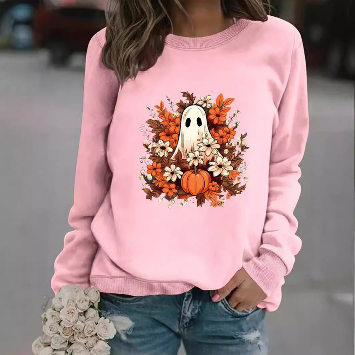 Sweatshirt femme avec motif automnal ludique et effrayant Chic & Stil