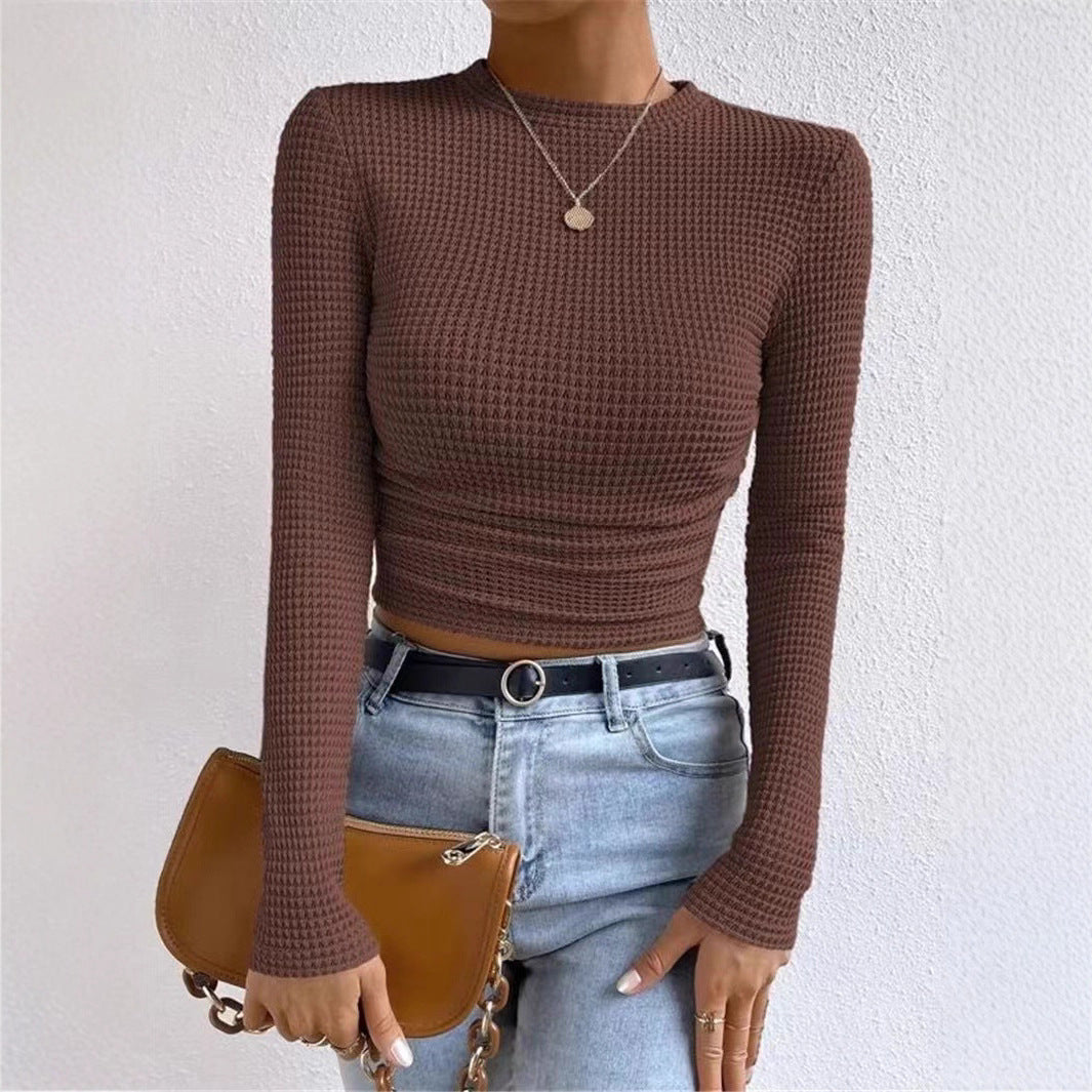 Long sleeve shirt for women in textured waffle fabric Lune London