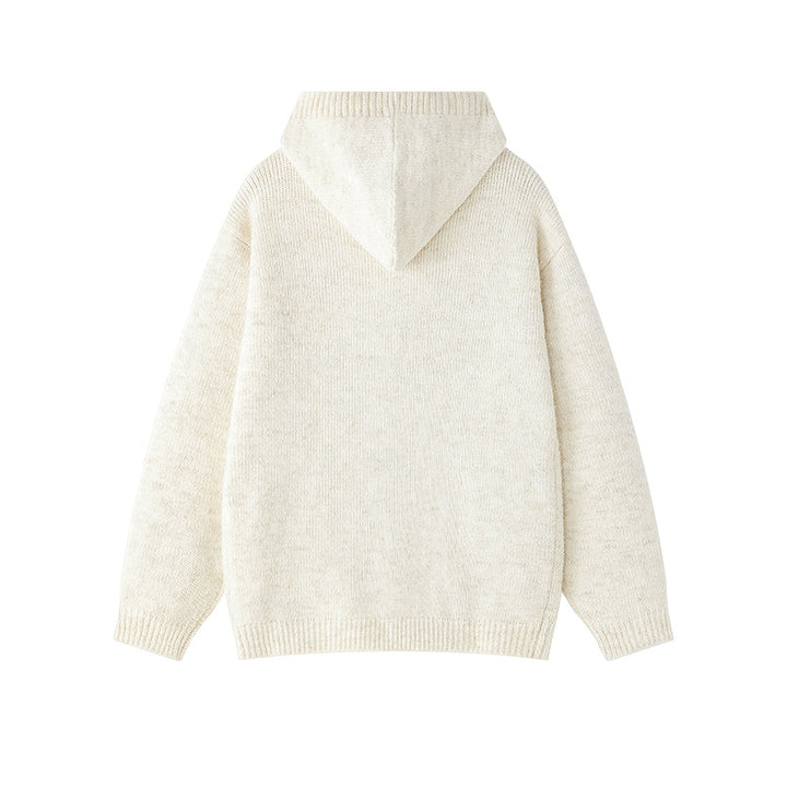 Ladies comfortable cardigan with open collar and practical pockets Lune London