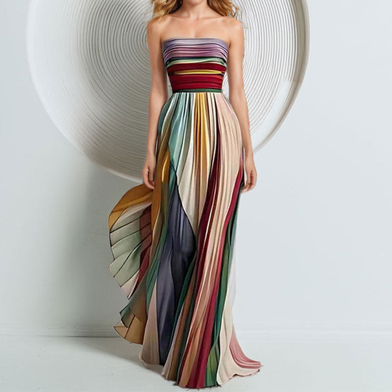 Robe maxi pour femme avec coupe fluide et dégradés de couleur sophistiqués Chic & Stil