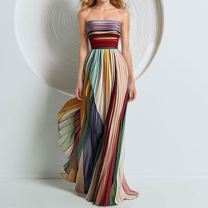 Robe maxi pour femme avec coupe fluide et dégradés de couleur sophistiqués Chic & Stil
