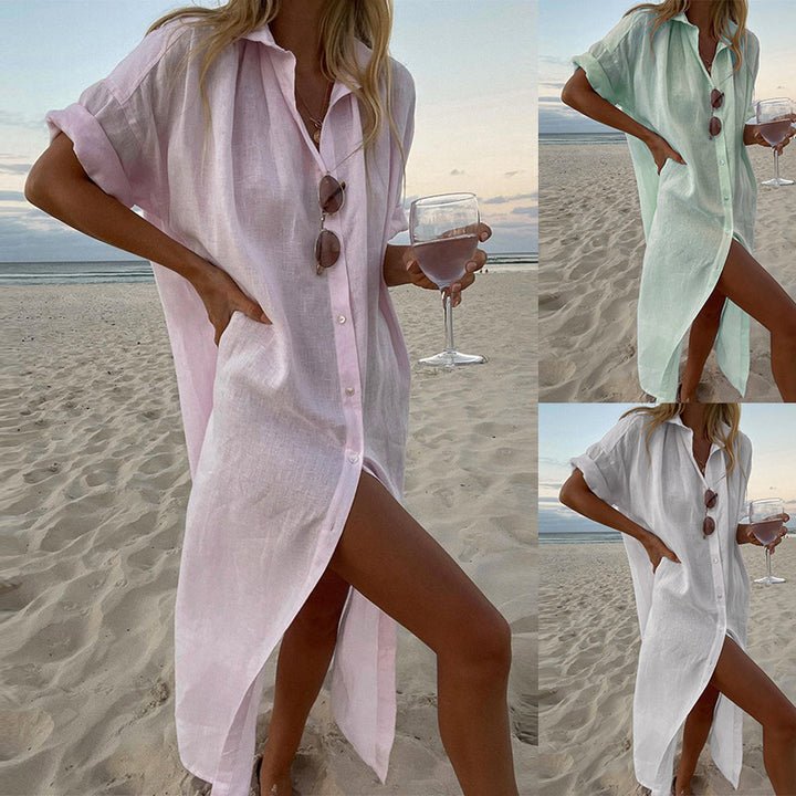 Casual Chic Linen Shirt Dress for Women
