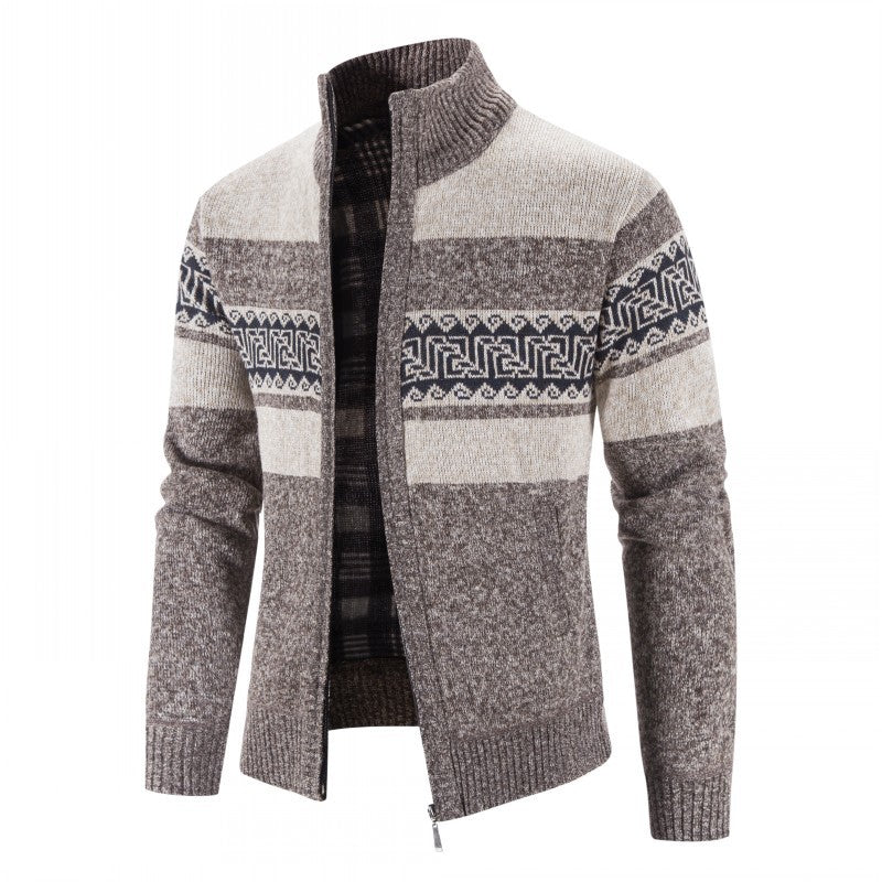 Men's knit jacket with high collar and attractive patterns Lune London