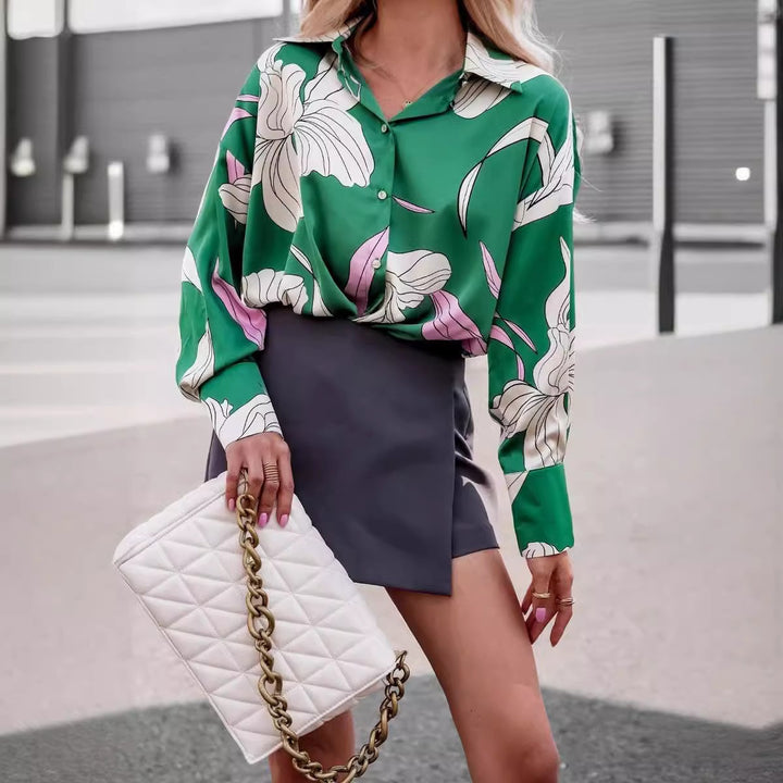 Plus size women's blouse with floral pattern Lune London