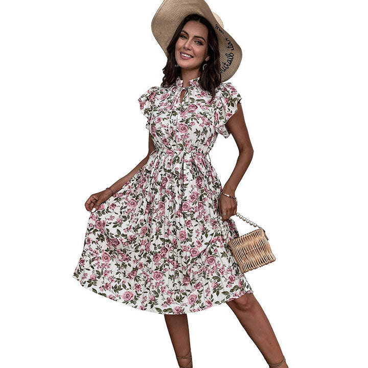 Elegant floral wrap dress for women with adjustable waist Lune London
