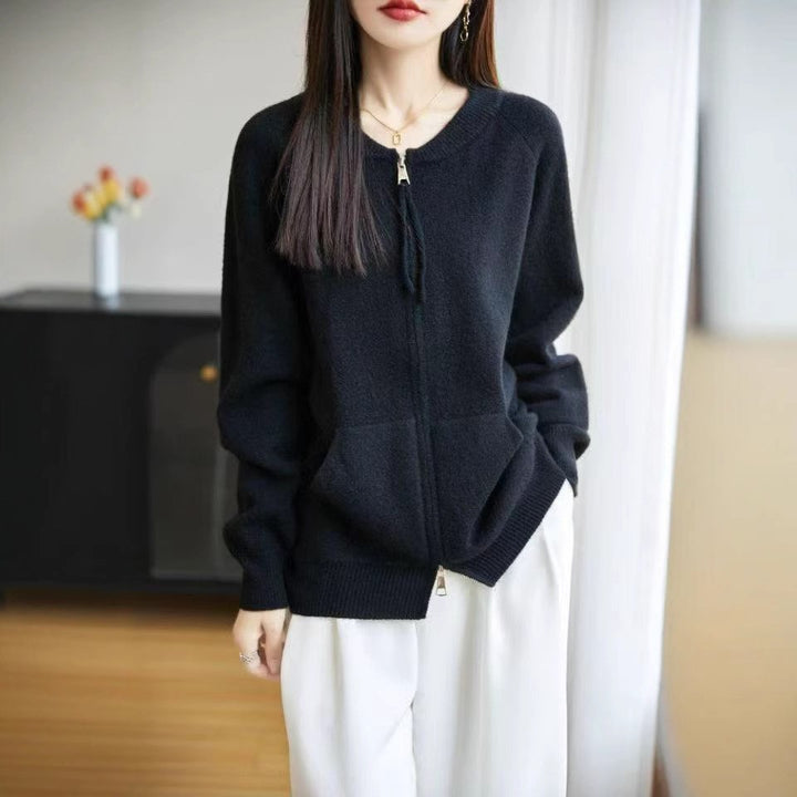 Cardigan pour femmes avec fermeture éclair et poches pratiques Chic & Stil