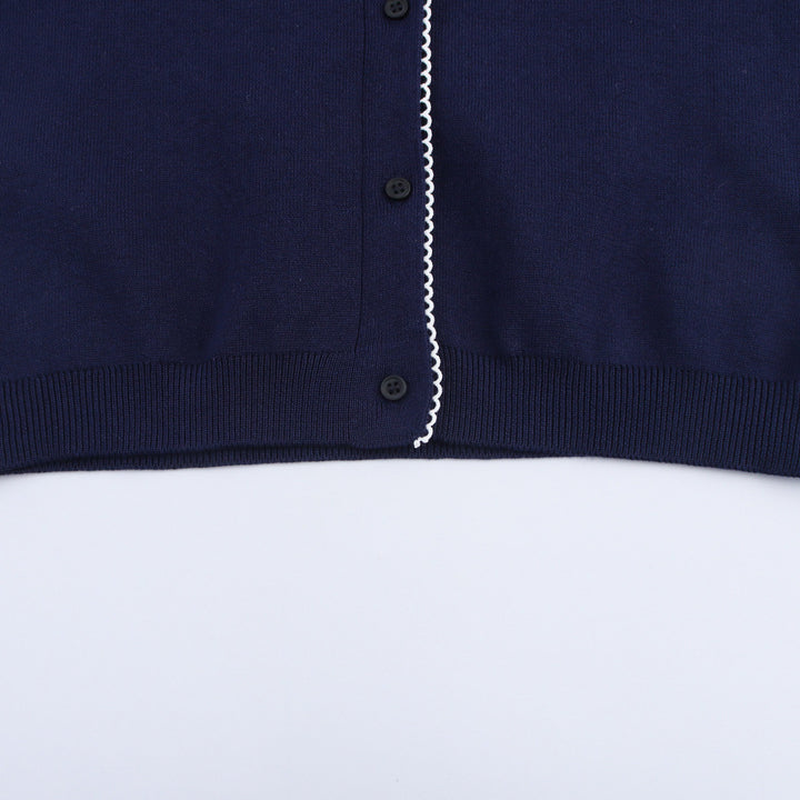 Ladies elegant knitted jacket with contrasting collar Lune London