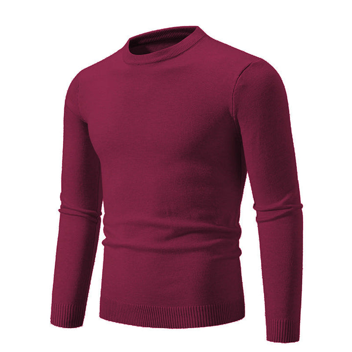 Men's Fine Knit Sweater with Round Neck and Ribbed Details Lune London