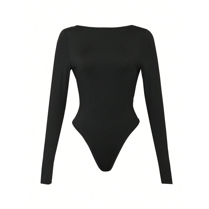 Chemisier ajusté à manches longues pour femme avec col rond et stretch à la mode Chic & Stil