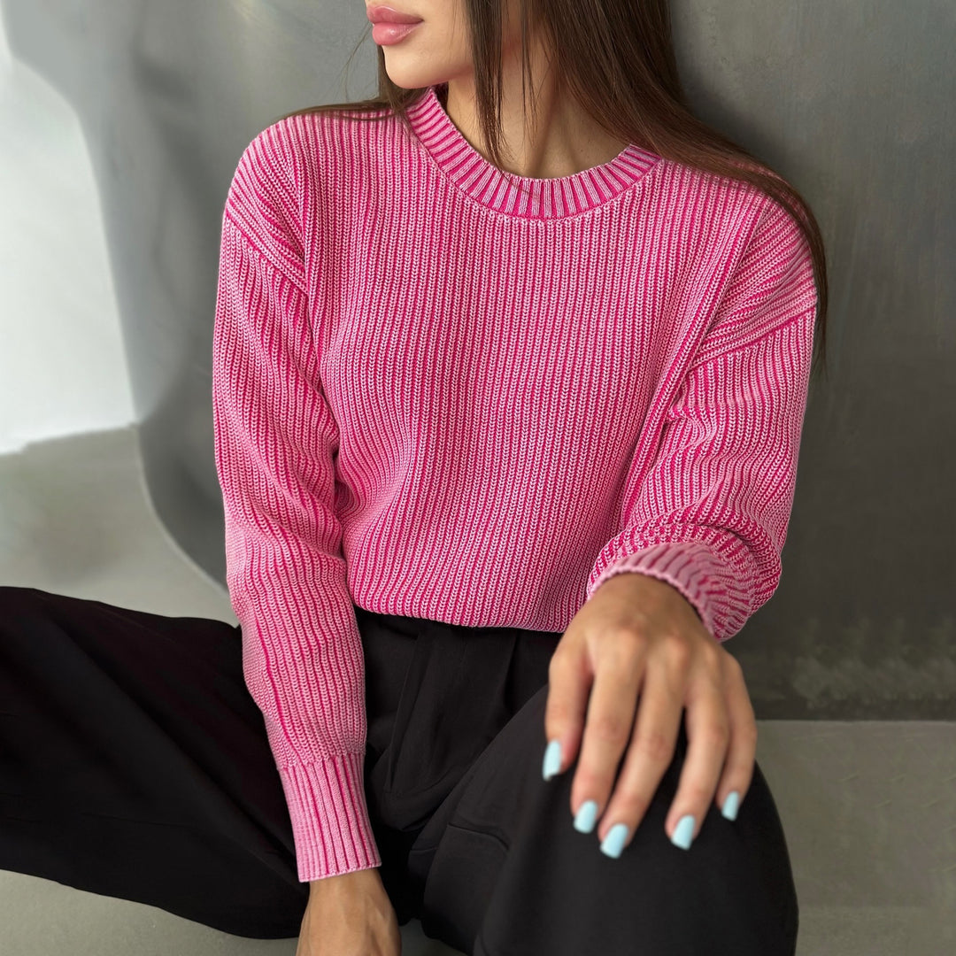 Chunky knit sweater for women with trendy rib pattern Lune London