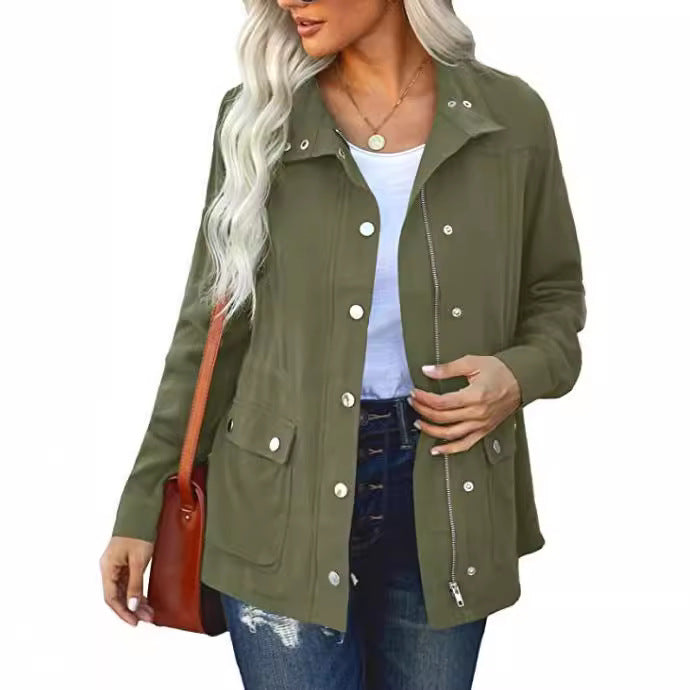 Casual women's jacket with functional pockets and hood Lune London