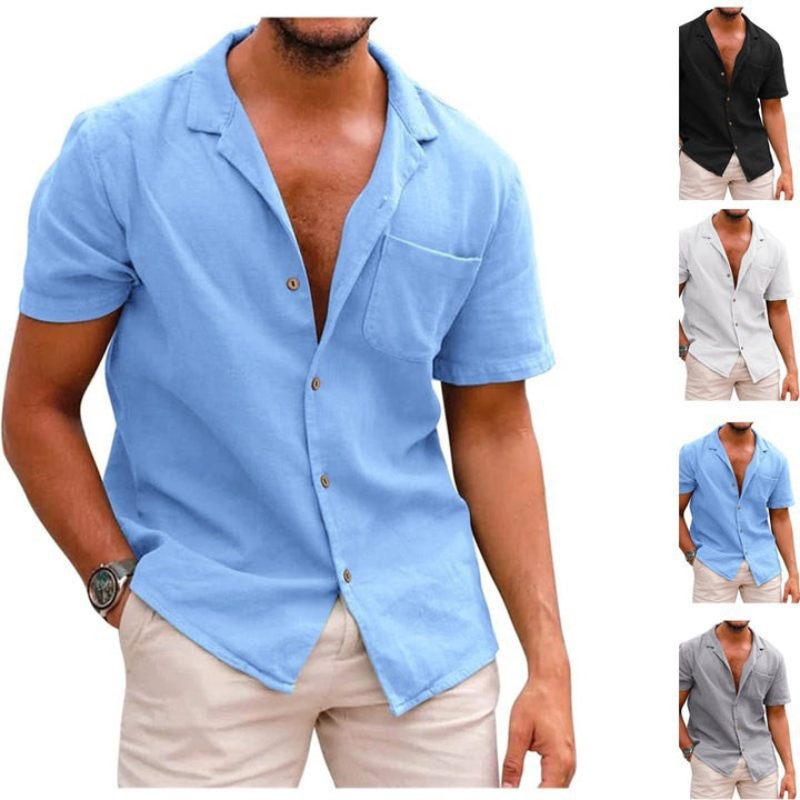 Short Sleeve Summer Shirt for Men in Lightweight Linen Chic und Stil