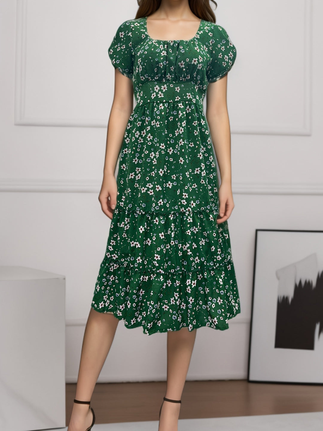Lune London Flower Pleated Maxi Dress for Women