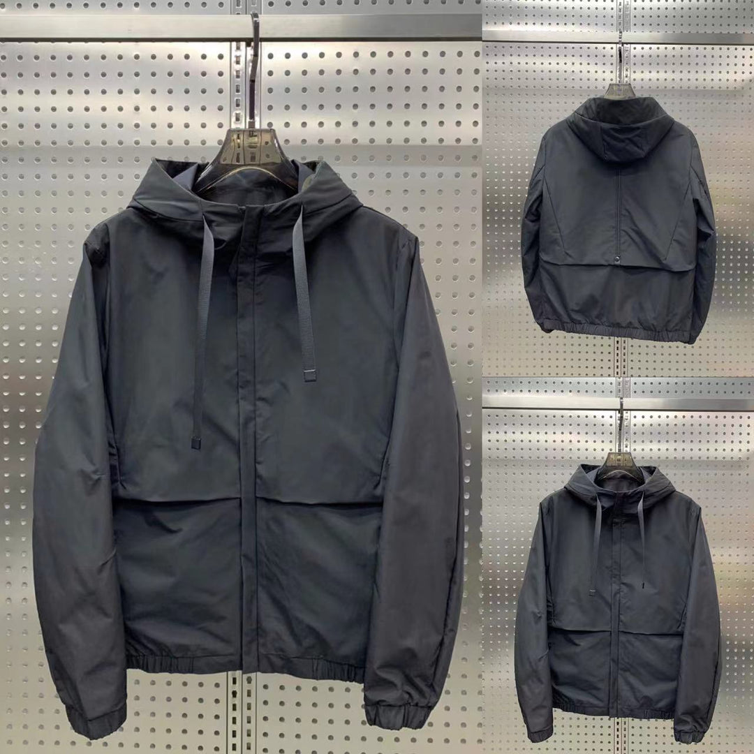 Leisure jacket for men with adjustable hood and practical piped pockets Lune London