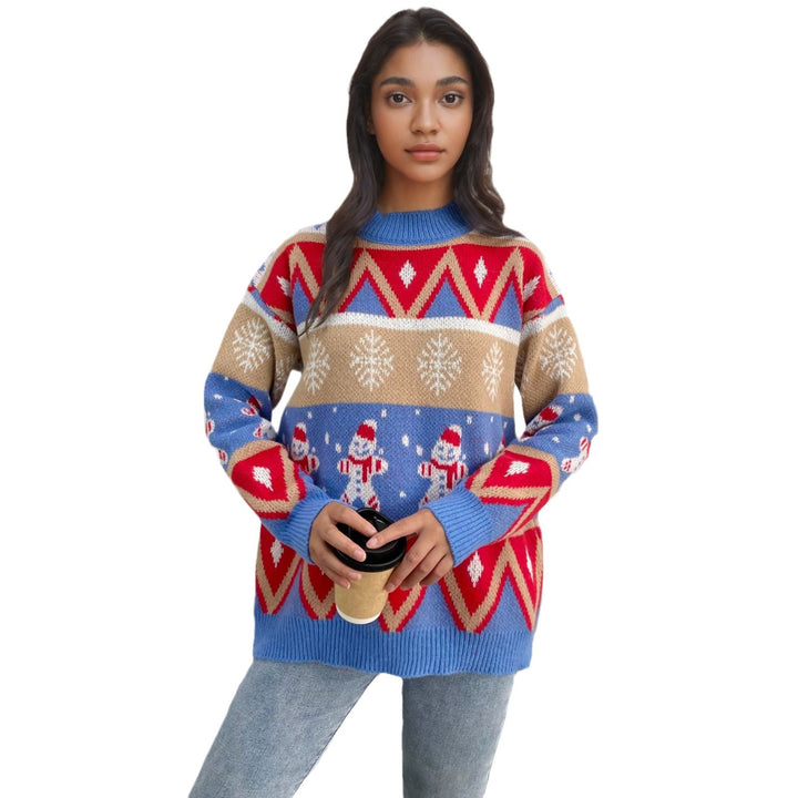 Women’s sweater with festive Christmas pattern and relaxed fit Lune London