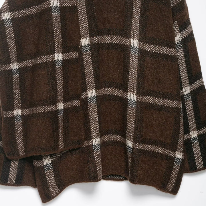 Veste oversize élégante pour femmes avec motif à carreaux et poches pratiques Chic & Stil