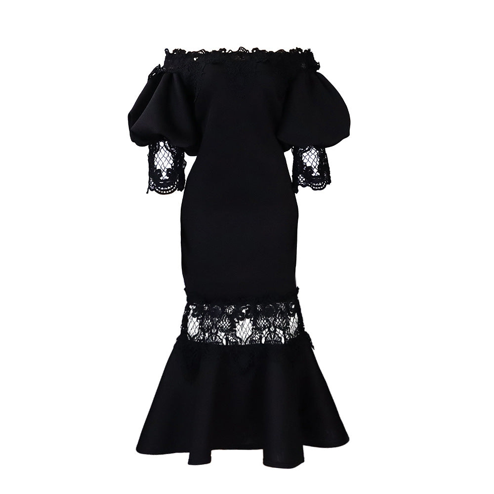 Ladies Elegant Sheath Dress with Lace Sleeves Lune London