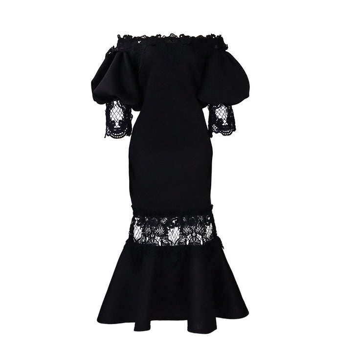 Ladies Elegant Sheath Dress with Lace Sleeves Lune London