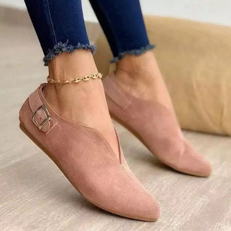 Semi-formal shoes for women with an elegant buckle and an open design Lune London