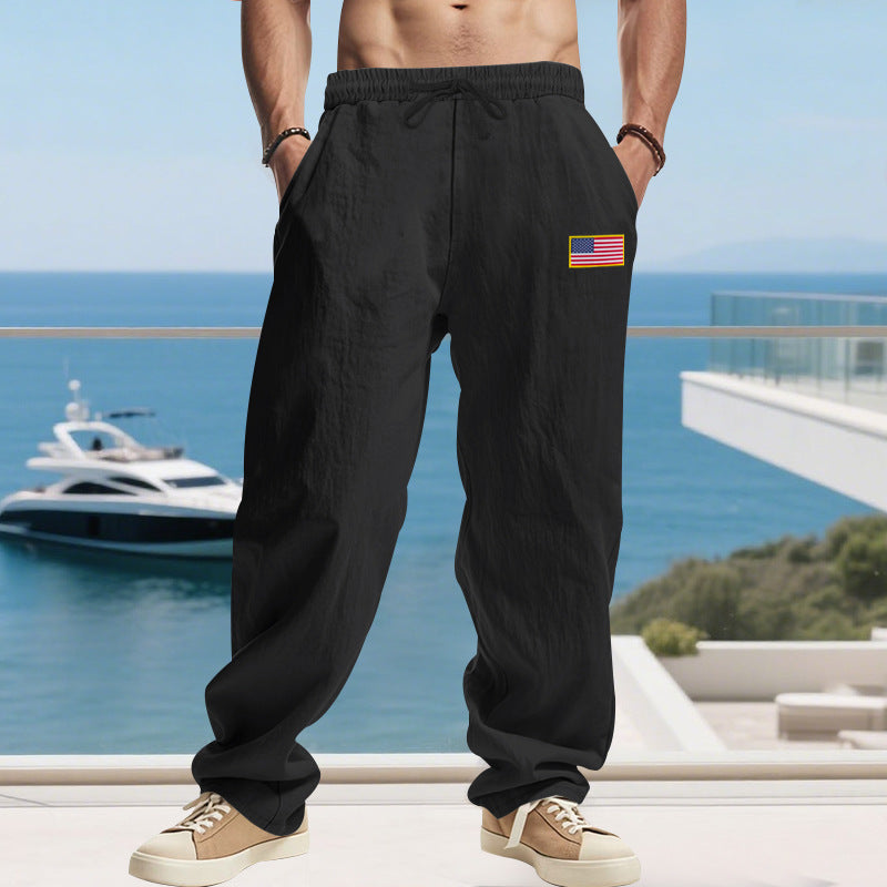 Men's Casual Leisure Pants with Elastic Waistband and Practical Side Pockets Lune London