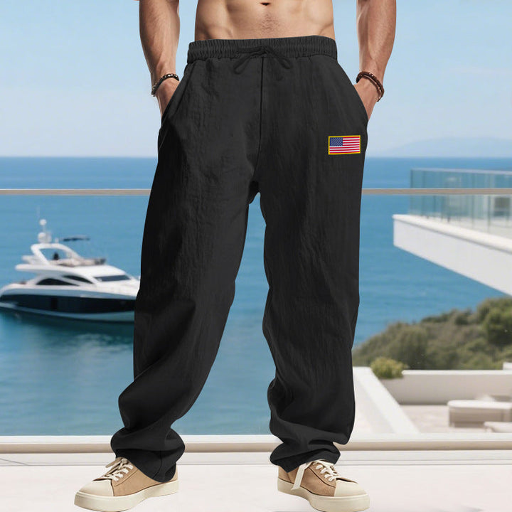Men's Casual Leisure Pants with Elastic Waistband and Practical Side Pockets Lune London