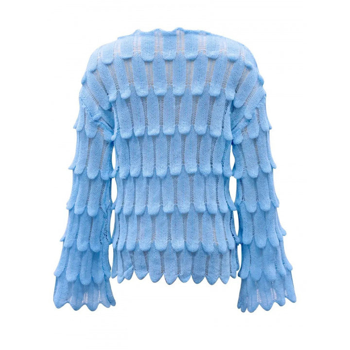 Sweater en maille pour femmes avec des manches volumineuses et un motif texturé Chic & Stil